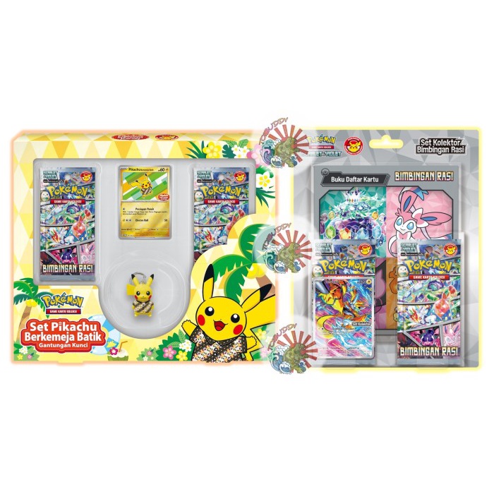 STOK TERBATAS Kartu Pokemon TCG Set Kolektor Kilat Rasi Set Pikachu Charizard Gantungan Kunci