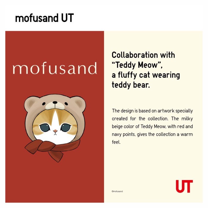 Mofusand Ut Shirt Women Kaos Uniqlo Mofumofu Teddy Meow {TerlarisBest Seller}