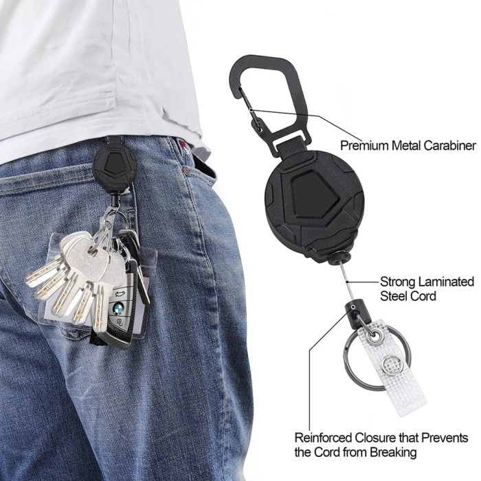 

EKSLUSIF Gantungan Kunci Carabiner Retactable Yoyo Id Card