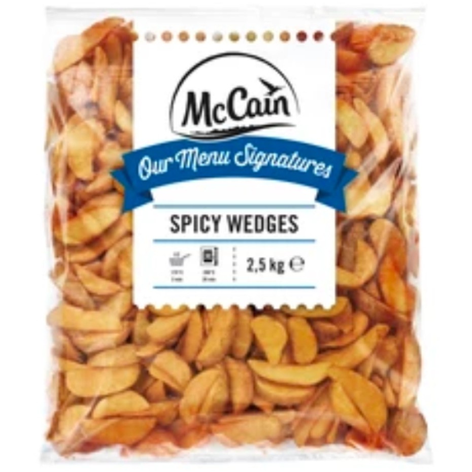 

McCain Spicy Wedges 2,5kg / French Fries Mc Cain Wedges 2,5 Kg