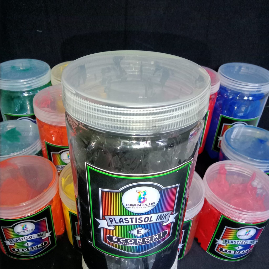 

Tinta Sablon PLASTISOL ECONOMY Brain Plus HITAM 1kg
