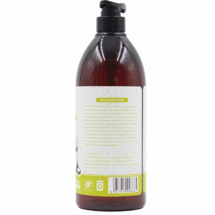 ORGO WHITE COAT SHAMPOO 1000ML - PET DOG SHAMPOO ANJING BULU PUTIH