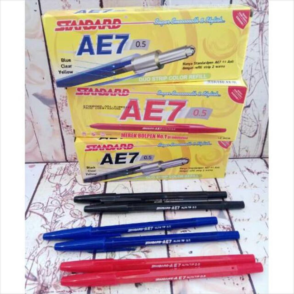 

(1 Pack) Standard Pen - AE7 Alfatip 0.5 Isi 12 pcs (Pulpen, Pena, Ballpoint)