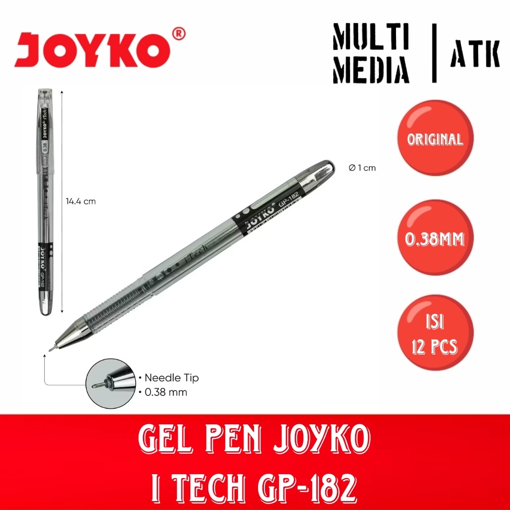 

GEL PEN PULPEN PENA I-TECH JOYKO GP-182 0.38mm (12 PCS)