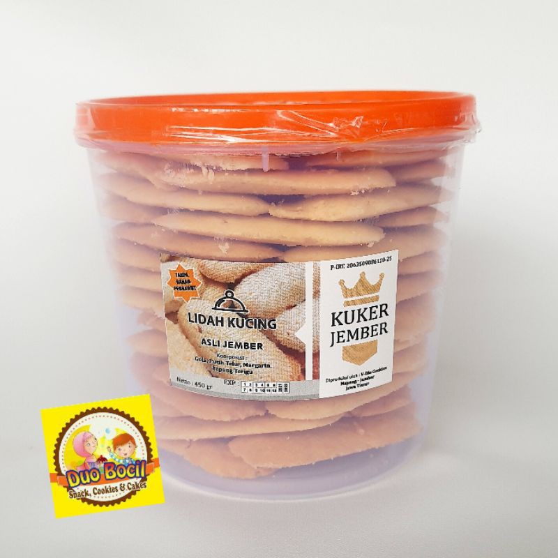 

HJ Kue Lidah Kucing JEMBER 450 Gram - Duo Bocil Snack