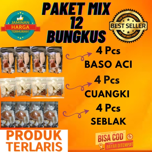 

PAKET CAMPUR 4pcs Baso Aci 4pcs Cuanki 4pcs Seblak Paket Hemat