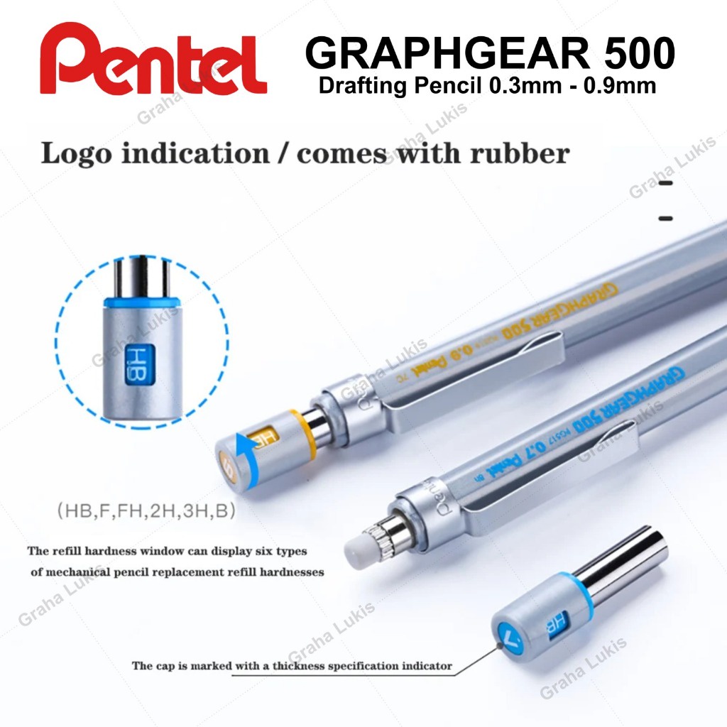 

Pentel Graph Gear 500 Drafting Pencil 0.3 /0.5 / 0.7 / 0.9 mm