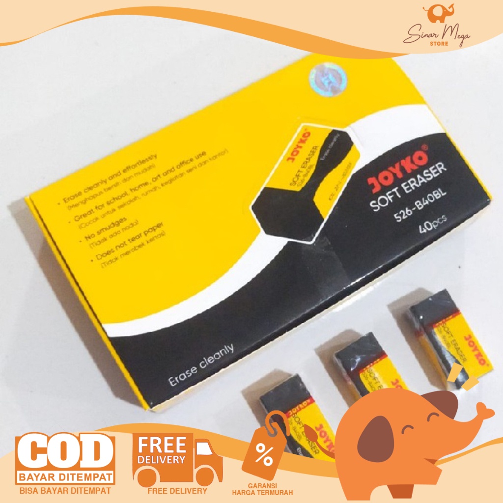 

DIJUAL PER BOX KECIL Joyko Penghapus Eraser 526 B40BL Hitam Kecil Murah Berkualiitas