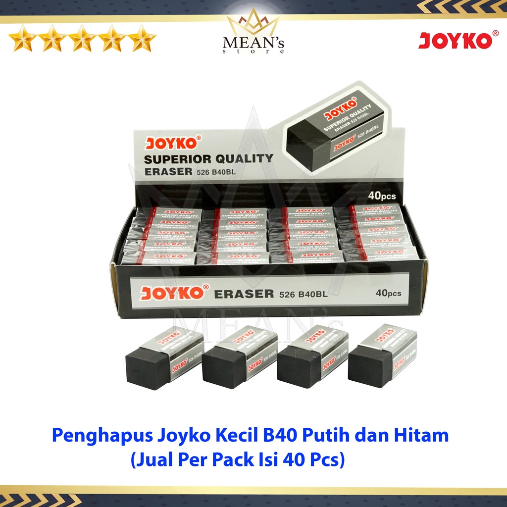 

Penghapus Pensil Joyko Isi 40 Pcs / B40P-Putih / B40BL-Hitam / Per Pak