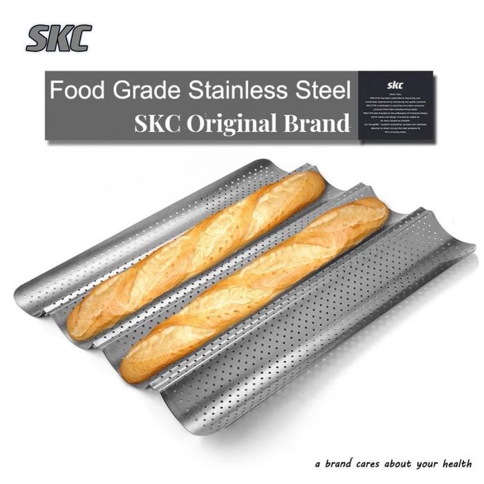 

..... 3/4 Slots Loyang Roti Perancis Loyang Roti Baguette Baki Pemanggang Baguette Baking Tray Pan