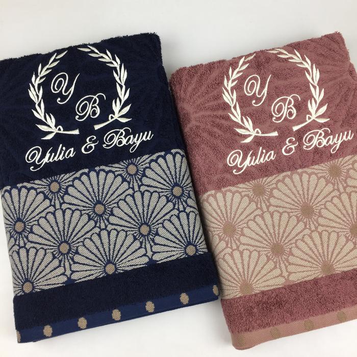 Paket 2 Handuk Morning Whistle + Bordir / Handuk Seserahan Pernikahan / Handuk Couple