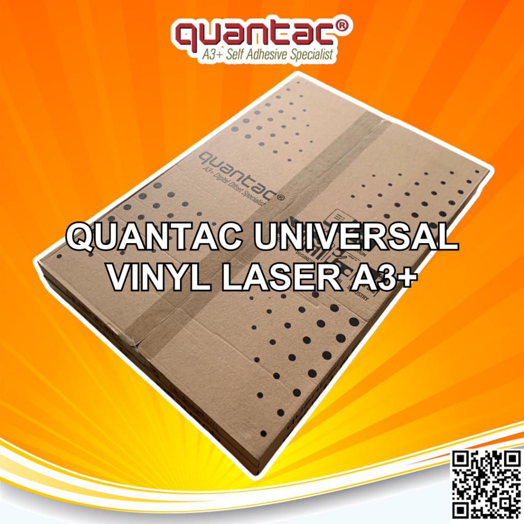 

QUANTAC UNIVERSAL Sticker Vinyl A3+ Stiker Digital Print Laser Toner Anti Air - Pack