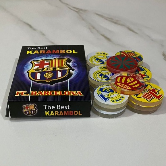 IK Biji Karambol Biasa Tebal 5 mm Motif Barcelona Real Madrid / Random koin krambol satu lapis