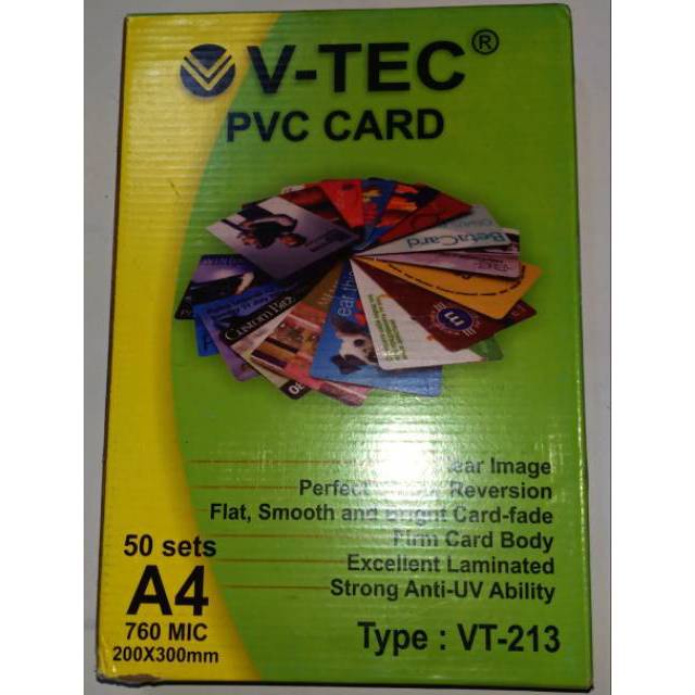 

PVC Id Card / BAHAN Id Card Uk 200mm x 300mm/ 50Sets Dye Ink