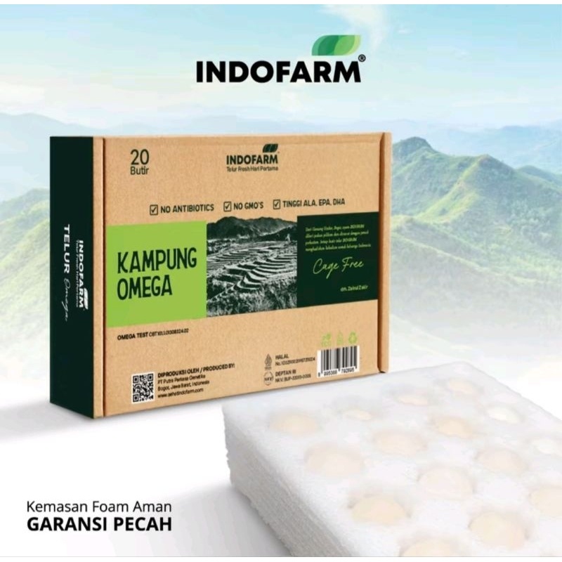 

Telor ayam kampung Omega Organik INDOFARM Smart Eggs Box Full Design.
