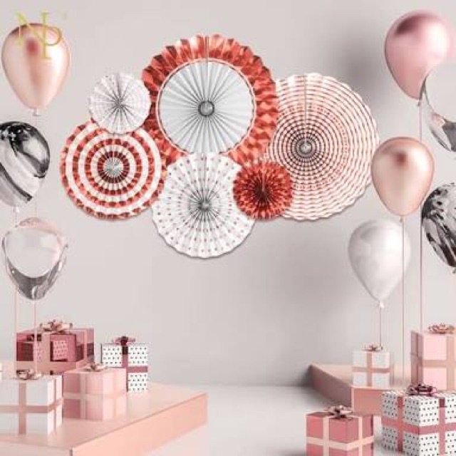 

paperfan set isi 6 warna pink biru hitam silver gold rosegold kuning ungu hijau pastel