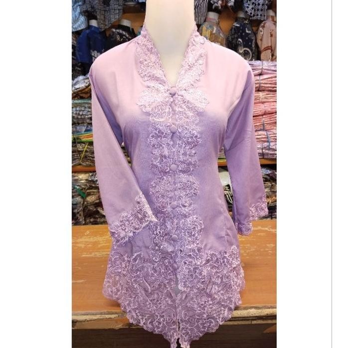 Kebaya Encim Bordir Alusan Warna Lilac
