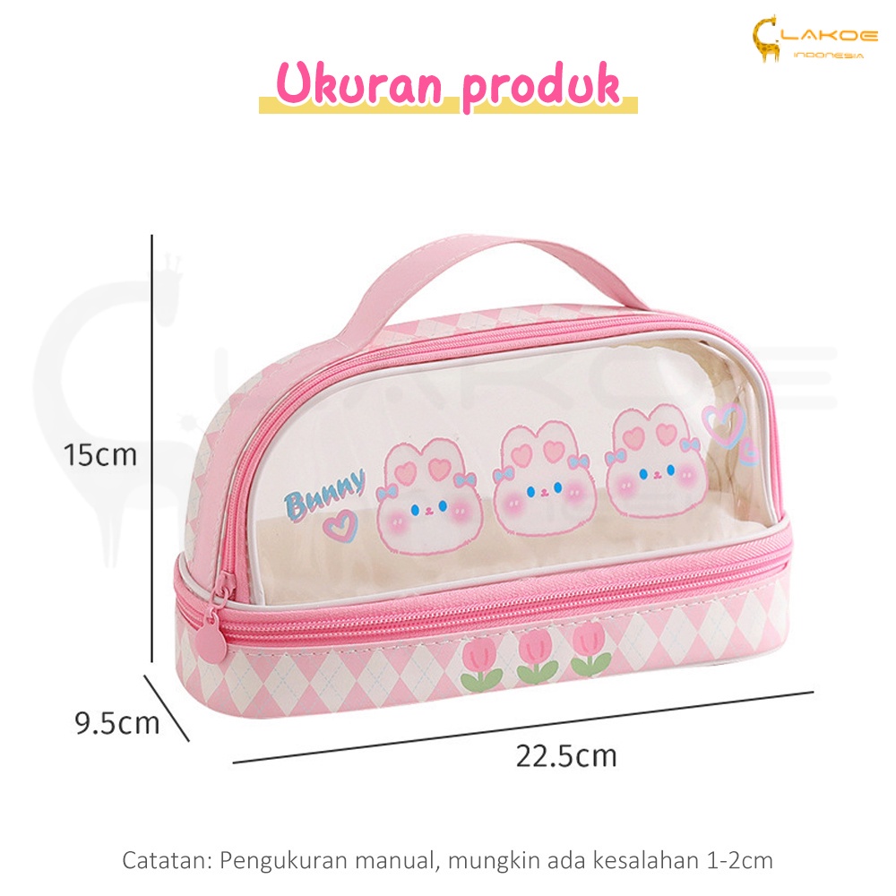 

Lakoe Tempat Pensil Transparan Berkapasitas Besar/Kotak Pensil Anak motif lucuStationery Box