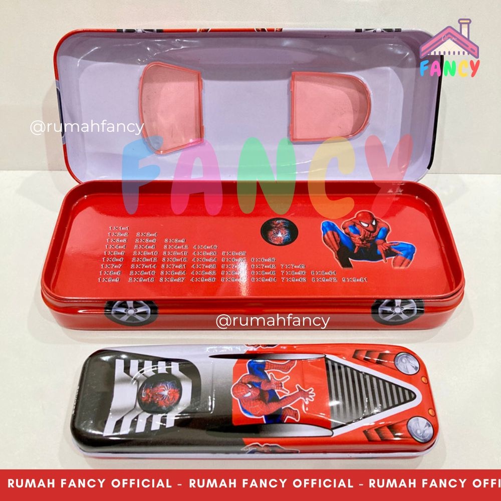 

[FREE BUBBLE + DUS] Tempat Pensil Kotak Pensil Mobil Karakter Cars / Superhero + SET Alat Tulis
