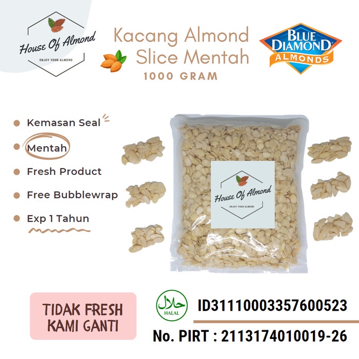 

Almond Slice Premium Blue Diamond / Kacang Almond Slice 1Kg