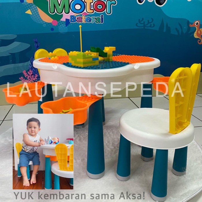 Meja Mainan Anak Spacebaby 6 in 1 SB 988 + Lego SB988 Space Baby