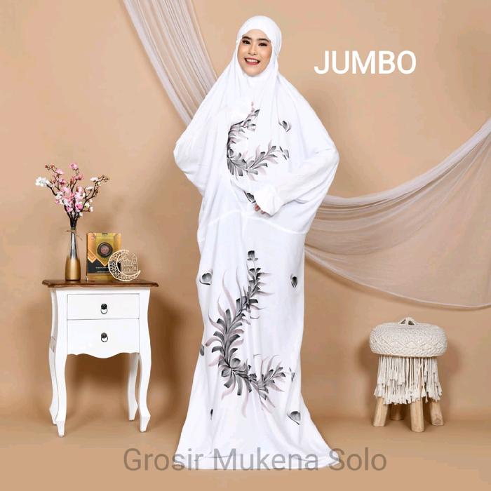 Mukena Terusan Putih Batik Coklat Melingkar Adem Katun Rayon / Mukena Lajuran Dingin Cantik bisa