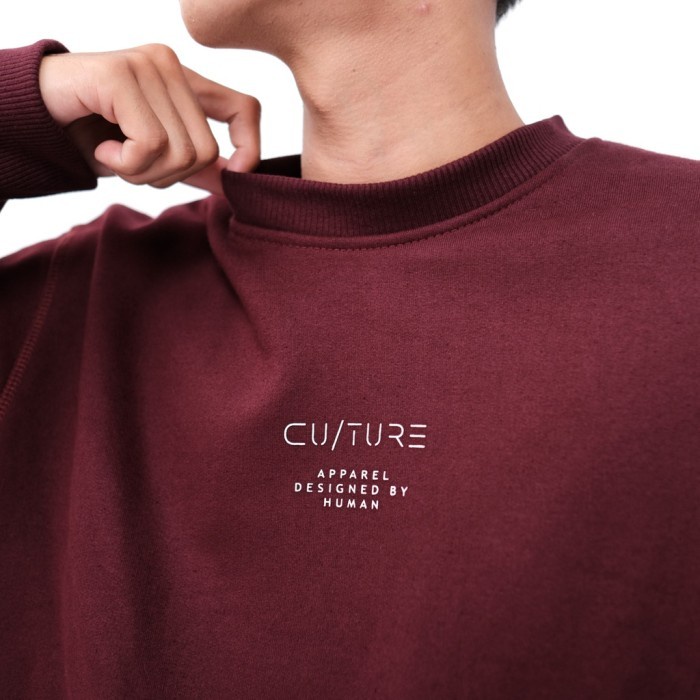 JTTOP MAM074- CULTURE BASIC CREWNECK MAROON OG