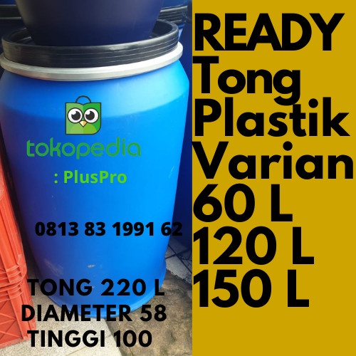 Termurah Tong Biru 200 Liter [100% Baru] Plastik Hdpe 200 Liter / Drum Kimia