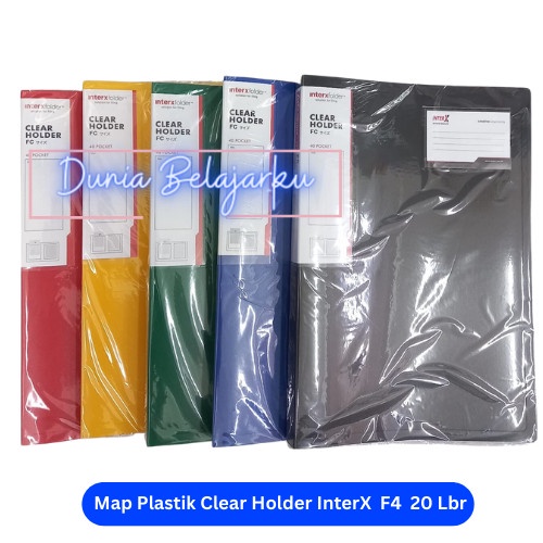 

HJK Map Plastik Clear Holder InterX Document Keeper F4 Display Book 20 Lbr