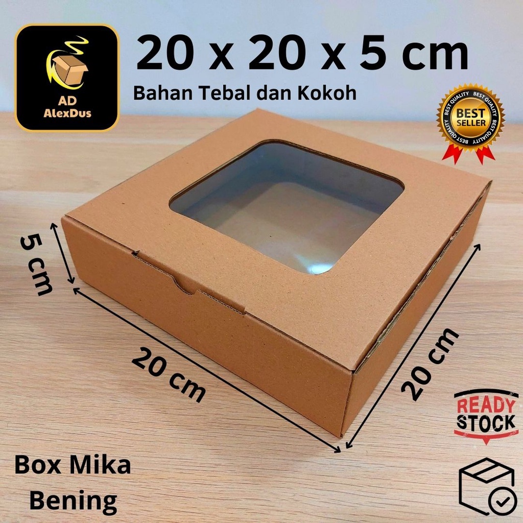 

Kardus Mika 20 x 20 x 5 cm Model Diecut | Kotak Box Dus Hampers Kue Snack Parcel