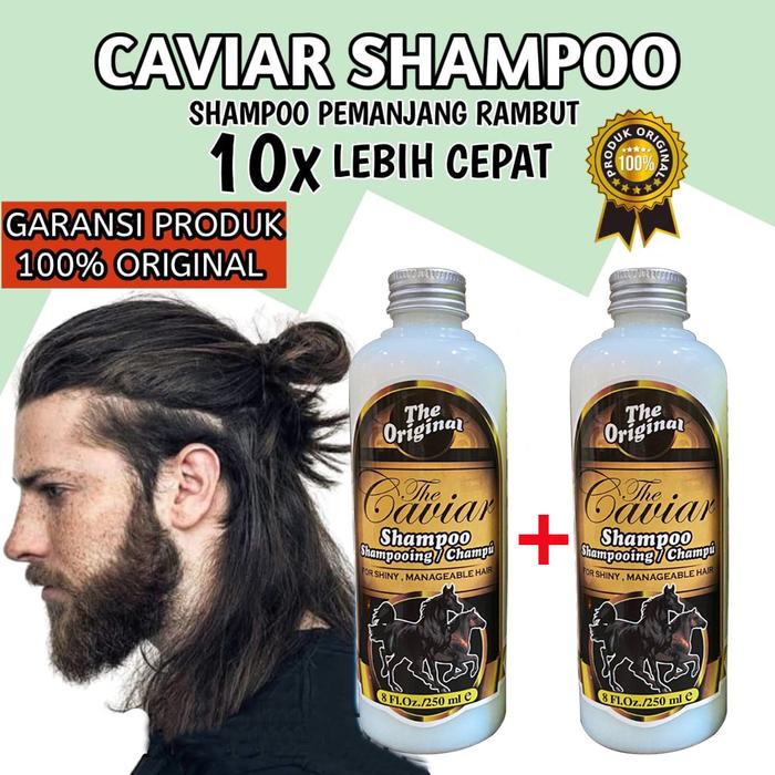 2 Botol Shampoo Caviar Original BPOM / Shampo Kuda Caviar Untuk Memanjangkan Rambut Lebih Cepat