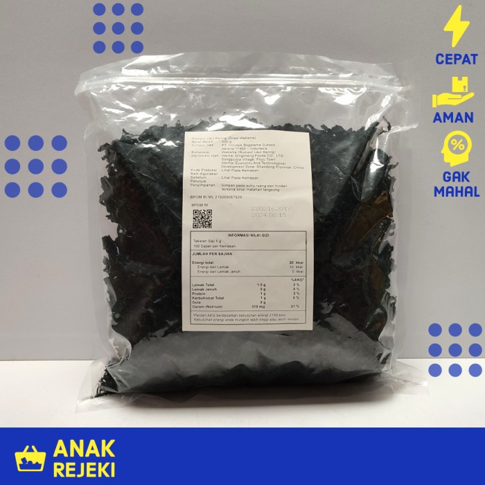 

Promo Terbatas Cut Wakame 500Gr - Dried Seaweed Rumput Laut Kering Miso Udon Ramen Aman