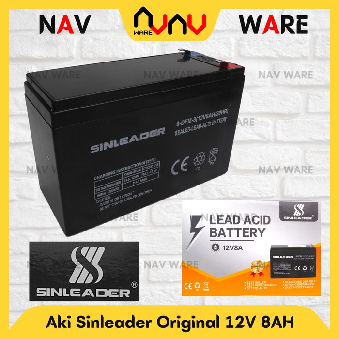 Aki Kering Sinleader Original 12V 8AH Baterai Tangki Sprayer Elektrik