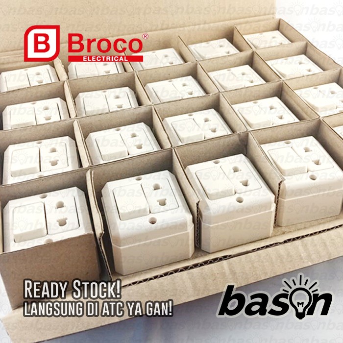 Broco Orisinil Outbow Stop Kontak / Saklar - Tempel Baut Kayu Dak - 15410 15411 15420 16210 16220