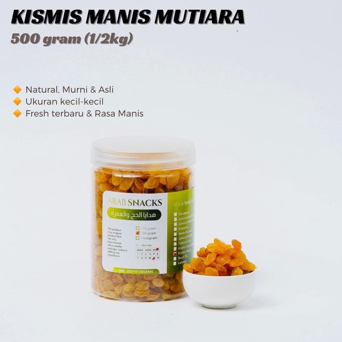 

Kismis Asam Manis 500Gr Manis Mutiara Zabib Asem Amis Golden Raisins Raisin Buah Anggur Kering Dried