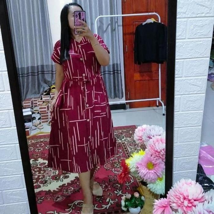 Daster Andin Full Kancing rayon motif pagar