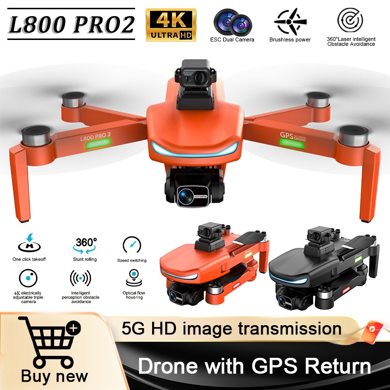 L800 Pro Drone Fpv 4K Hd Esc Dual Camera Gps Optical Flow 5G Wifi 3-Axis Anti Shake Brushless Power
