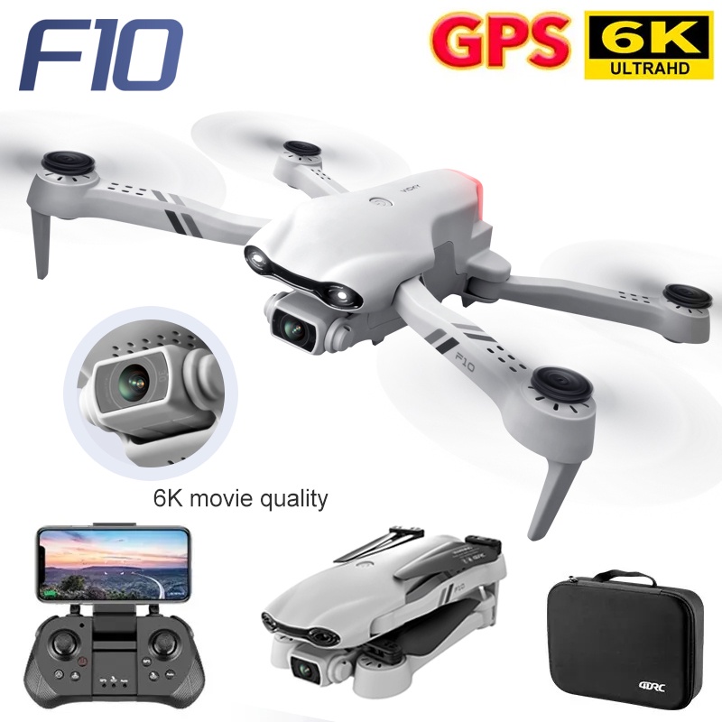 4Drc F10 Drone Gps 6K Hd Dual Camera Wide-Angle 5G Wifi Fpv Quadcopter Brushless Motor Foldable