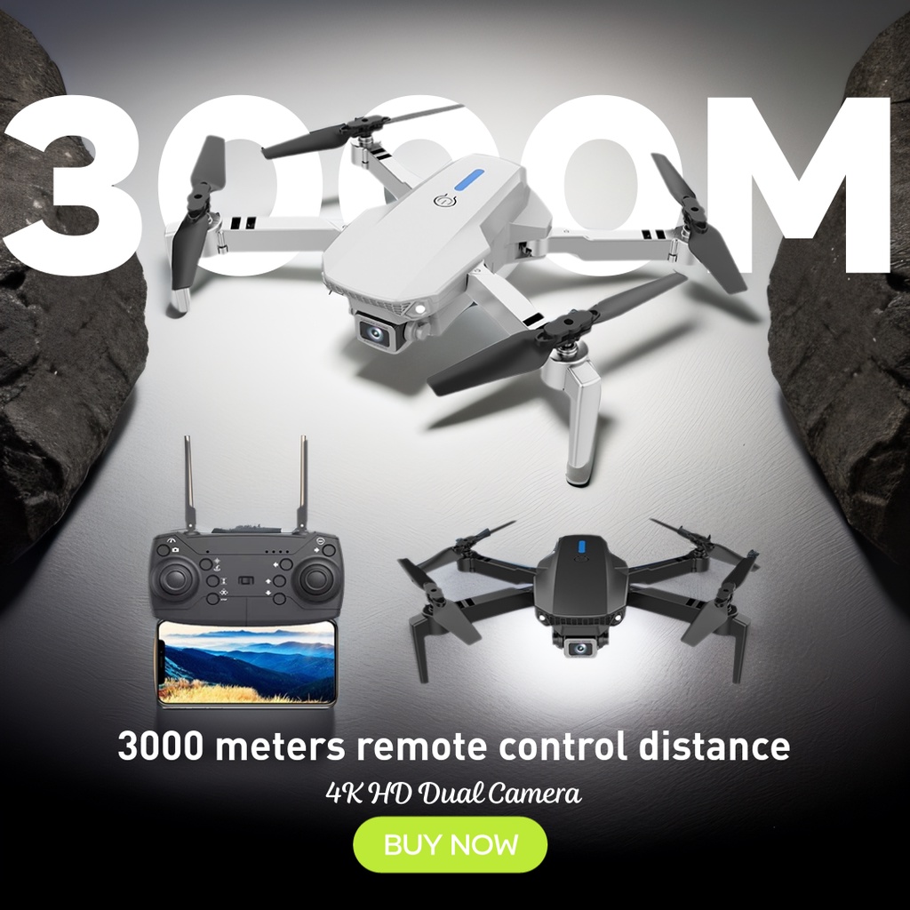 Kbdfa E88Pro Drone Profesional 4K Hd Dual Camera 3000 Meter Remote Control Distance Helicopter