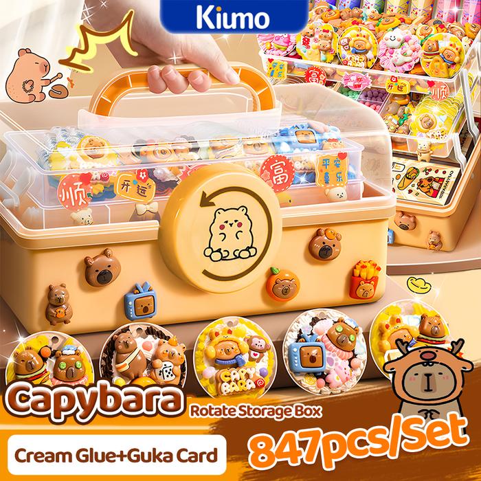 PREMIUM Kiumo Capybara Guka Set Krim Lem Stiker Guka Set Stiker Stiker Guka Buatan Tangan Hadiah