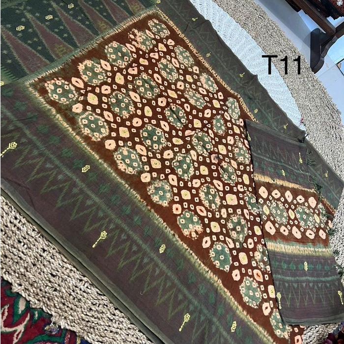 New Kamen Bali / Blongket Jumputan Tretes Handmade Palembang Set Selendang Endek Bali Endek