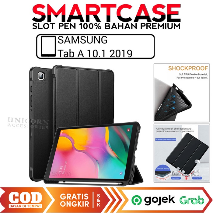 Jt Top Case For Samsung Tab A 10.1 / 10.1 Inch 2019 / T510 T515 / Sarung Smartcase Auto Lock Flip