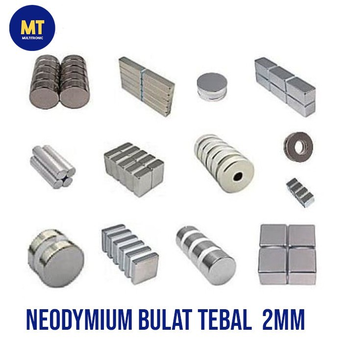 (Good) Magnet Neodymium Bulat ketebalan 2mm