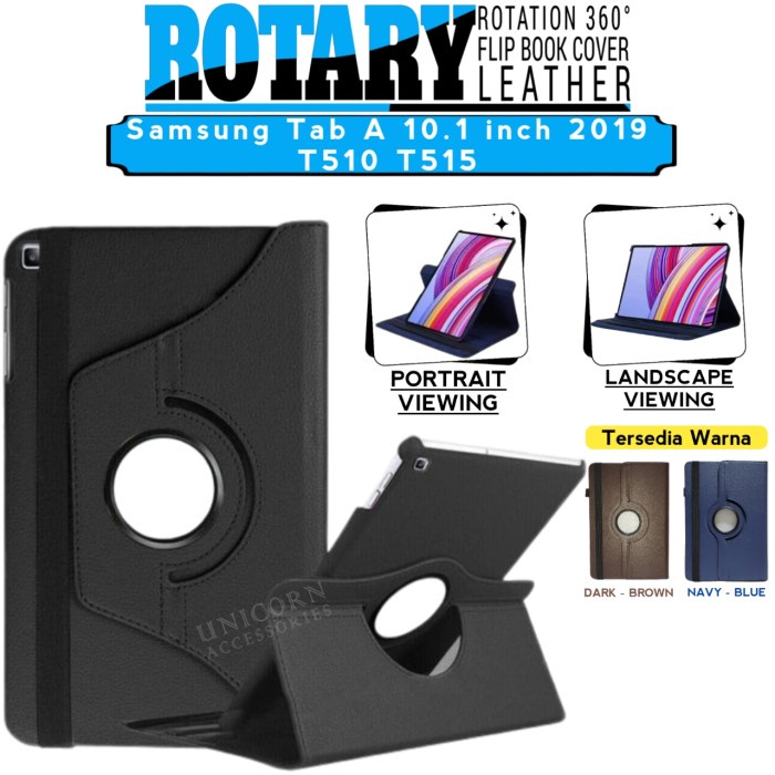 Jt Top Case Samsung A 10.1 T515 T510 Casing Rotary Leather Sarung Flip Cover