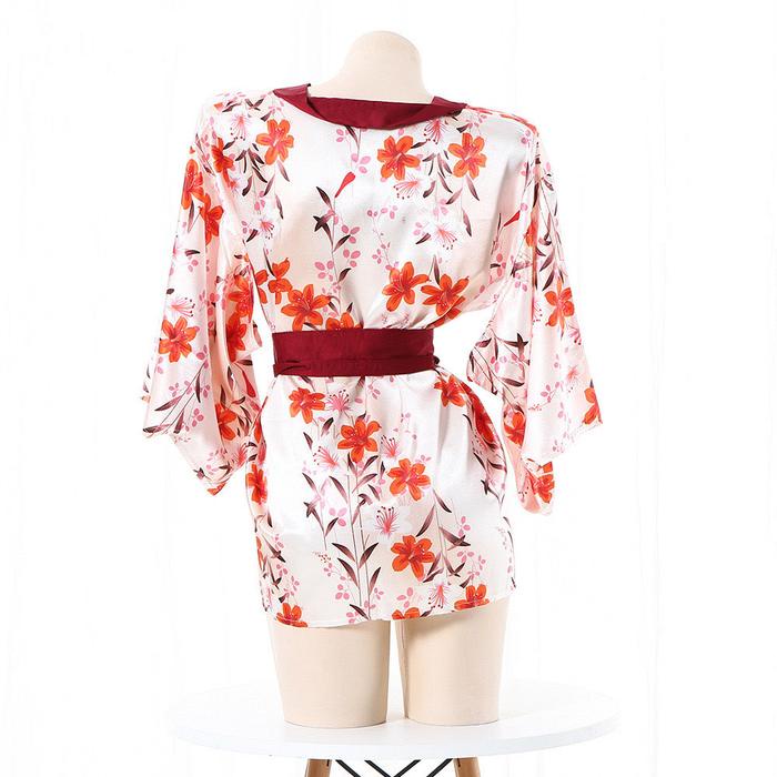 Kimono Satin Baju Tidur Wanita Kimono Dinas Malam A562 Bunga Piyama Lingerie High Quality