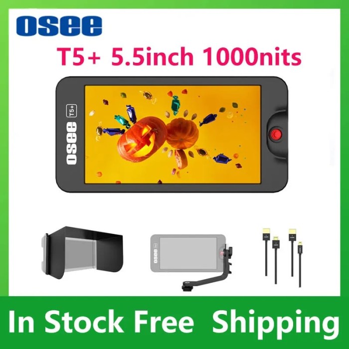OSEE T5 plus T5+ 5.5inch 1000nits 4K HDMI On-camera Monitor Kit bag