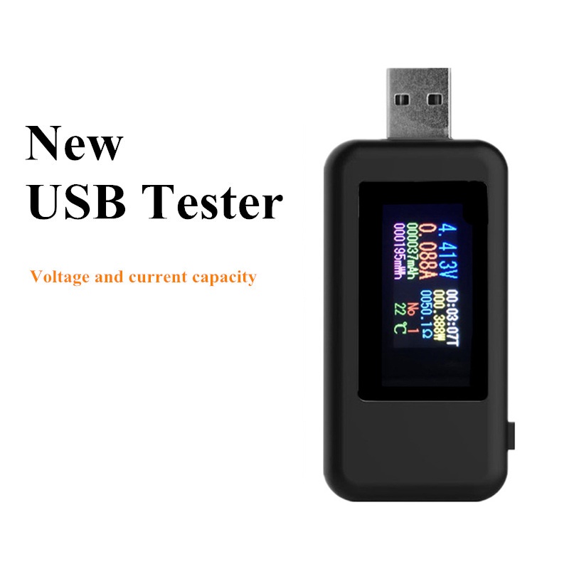 10 in 1 Color Display USB Tester 0-5A Current 4-30V Voltage USB Charger Tester DC Type-C Power Meter