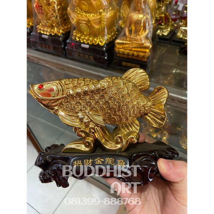 Pajangan Ikan Arwana Emas 12 Cm