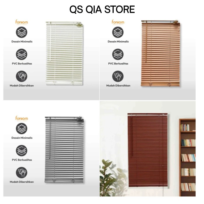Tirai Jendela Gulung Tali / Tirai Lipat / Tirai Plastik Pvc Gulung Jendela / Venetian Blind / Rooler