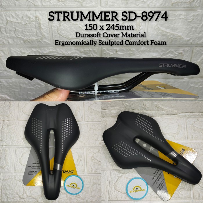 Sadel Sepeda Lipat BMX Minivelo STRUMMER SD 8974 Flat Saddle Empuk